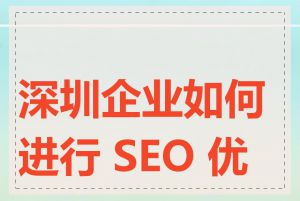 深圳企业如何进行 SEO 优化