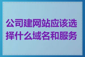 公司建网站应该选择什么域名和服务器