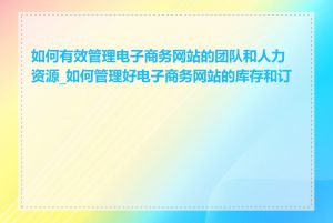 如何有效管理电子商务网站的团队和人力资源_如何管理好电子商务网站的库存和订单