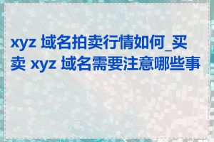 xyz 域名拍卖行情如何_买卖 xyz 域名需要注意哪些事项