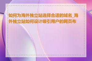 如何为海外独立站选择合适的域名_海外独立站如何设计吸引用户的网页布局