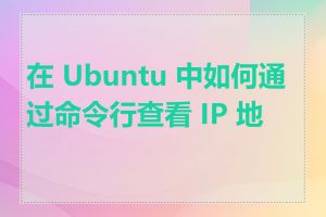 在 Ubuntu 中如何通过命令行查看 IP 地址