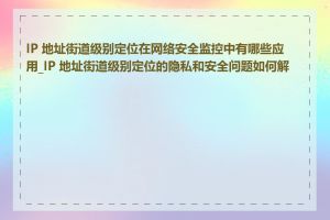 IP 地址街道级别定位在网络安全监控中有哪些应用_IP 地址街道级别定位的隐私和安全问题如何解决