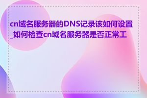 cn域名服务器的DNS记录该如何设置_如何检查cn域名服务器是否正常工作