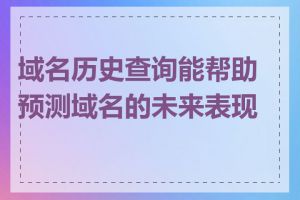 域名历史查询能帮助预测域名的未来表现吗