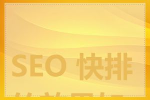 SEO 快排的效果如何