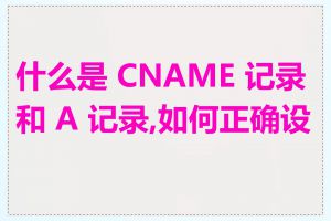 什么是 CNAME 记录和 A 记录,如何正确设置