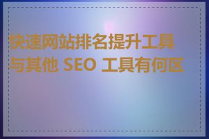 快速网站排名提升工具与其他 SEO 工具有何区别