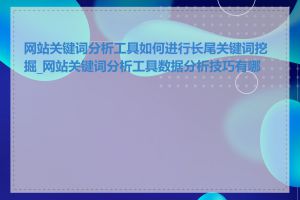 网站关键词分析工具如何进行长尾关键词挖掘_网站关键词分析工具数据分析技巧有哪些