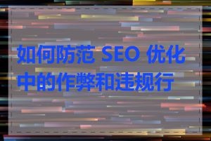 如何防范 SEO 优化中的作弊和违规行为