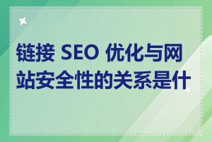 链接 SEO 优化与网站安全性的关系是什么