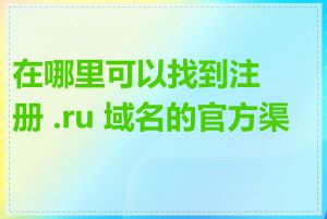 在哪里可以找到注册 .ru 域名的官方渠道