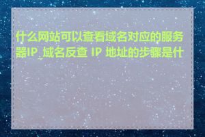 什么网站可以查看域名对应的服务器IP_域名反查 IP 地址的步骤是什么