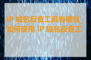 IP 域名反查工具有哪些_如何使用 IP 域名反查工具