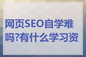 网页SEO自学难吗?有什么学习资源