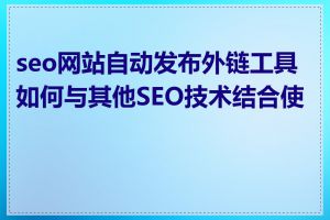 seo网站自动发布外链工具如何与其他SEO技术结合使用