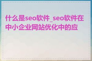 什么是seo软件_seo软件在中小企业网站优化中的应用