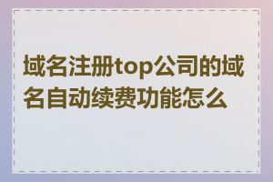 域名注册top公司的域名自动续费功能怎么样