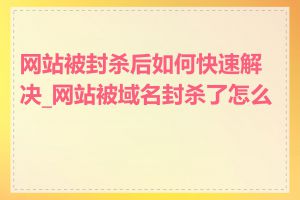 网站被封杀后如何快速解决_网站被域名封杀了怎么办