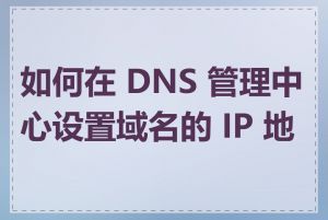 如何在 DNS 管理中心设置域名的 IP 地址