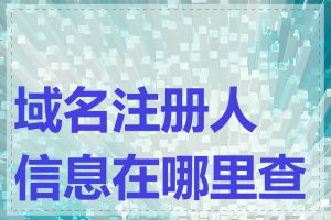 域名注册人信息在哪里查看