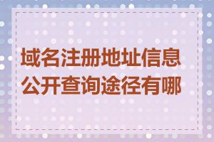 域名注册地址信息公开查询途径有哪些