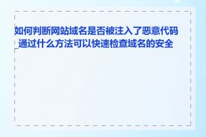 如何判断网站域名是否被注入了恶意代码_通过什么方法可以快速检查域名的安全性