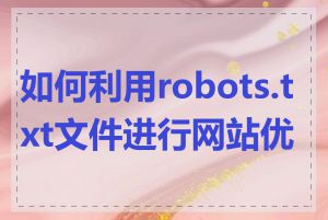 如何利用robots.txt文件进行网站优化