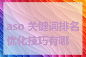 aso 关键词排名优化技巧有哪些