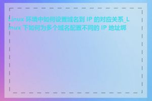 Linux 环境中如何设置域名到 IP 的对应关系_Linux 下如何为多个域名配置不同的 IP 地址绑定