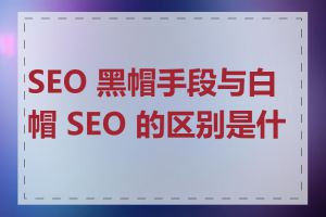 SEO 黑帽手段与白帽 SEO 的区别是什么