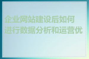 企业网站建设后如何进行数据分析和运营优化