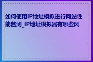 如何使用IP地址模拟进行网站性能监测_IP地址模拟器有哪些风险