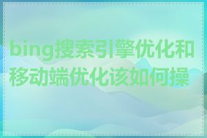 bing搜索引擎优化和移动端优化该如何操作