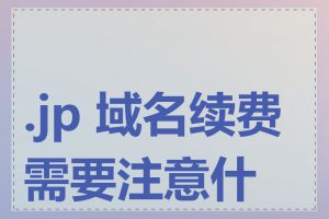 .jp 域名续费需要注意什么