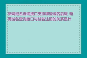 新网域名查询接口支持哪些域名后缀_新网域名查询接口与域名注册的关系是什么