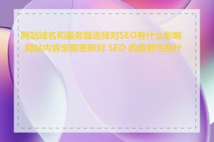 网站域名和服务器选择对SEO有什么影响_网站内容定期更新对 SEO 的重要性是什么