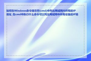 如何在Windows命令提示符(cmd)中列出局域网内所有的IP地址_在cmd中执行什么命令可以列出局域网中所有设备的IP地址