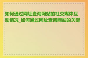 如何通过网址查询网站的社交媒体互动情况_如何通过网址查询网站的关键词