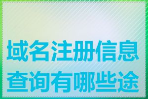 域名注册信息查询有哪些途径