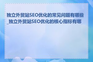 独立外贸站SEO优化的常见问题有哪些_独立外贸站SEO优化的核心指标有哪些