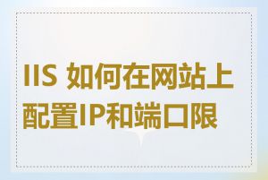 IIS 如何在网站上配置IP和端口限制