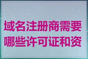 域名注册商需要哪些许可证和资质