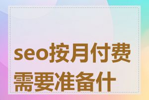 seo按月付费需要准备什么