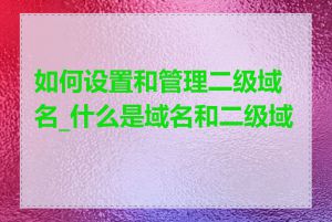 如何设置和管理二级域名_什么是域名和二级域名