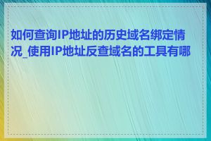 如何查询IP地址的历史域名绑定情况_使用IP地址反查域名的工具有哪些