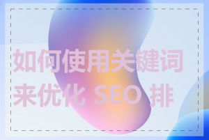 如何使用关键词来优化 SEO 排名