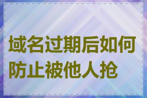 域名过期后如何防止被他人抢注