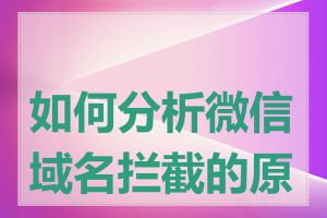 如何分析微信域名拦截的原因