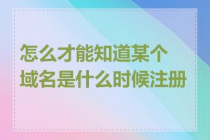 怎么才能知道某个域名是什么时候注册的